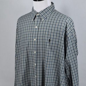 Ralph Lauren Mens Blake Blue/Black Check XXL LSS